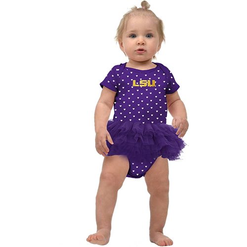 Newborn Baby Girl Bodysuit Creeper Onesie Hearts Tutu Skirt Dress