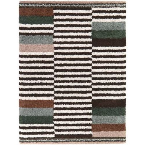 Balta Rugs 5'3"x7' Katz Striped Shag Area Rug Brown