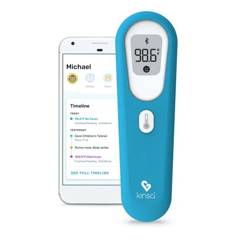 Kinsa Quick Scan Non-Contact Smart Thermometer for Fever, Smartphone App HSA/FSA Eligible