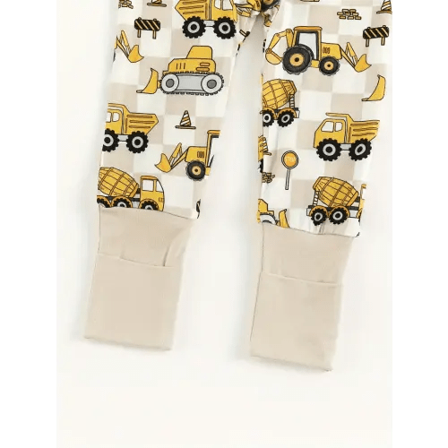 bamboo fiber long sleeve zip romper cute excavator - Temu