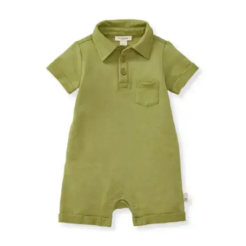 Organic Cotton Polo Baby Boy Romper – Burt's Bees Baby