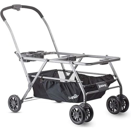 Joovy Twin Roo Car Seat Stroller, Holds 2 Car Seats, Stroller Frame