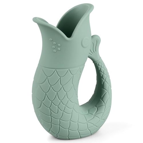 Baby Bath Rinse Cup, Silicone Shampoo Washing Rinse Cup for Kids, Bath Rinse Cup with Handle (Cambridge Blue)