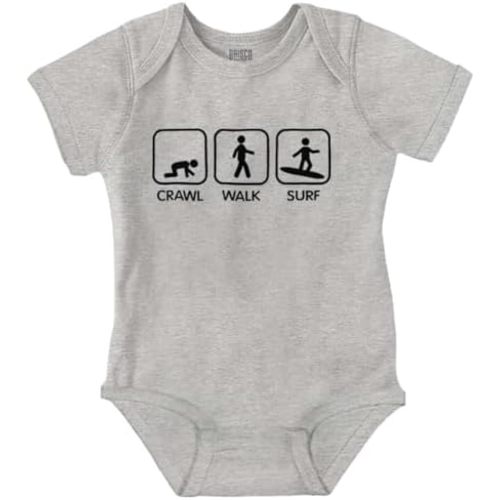 Brisco Brands Crawl Walk Surf Baby Romper Boys or Girls