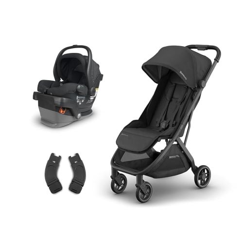 UPPAbaby Travel System, Includes Minu V3 Stroller + Mesa V2 Infant Car Seat Combo - Adapters, Car Seat, Base + Infant Insert Included - Jake (Charcoal)