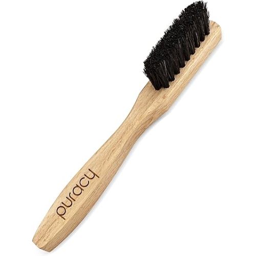 Puracy Laundry Stain Remover Brush for Tough, Deep, and Aged Clothing Stains, with Genuine Horsehair Bristles for Safe and Effective Stain and Odor Elimination