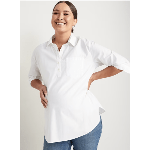 Maternity Boyfriend Popover Shirt