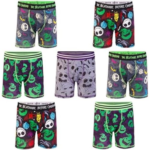Disney Boys' Nightmare Before Christmas 7-Pack Exclusive Athletic Boxer Brief in Sizes 4-12