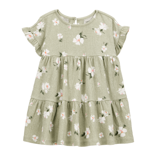 Baby Floral Tiered Dress- Green - Carter's | Carter's