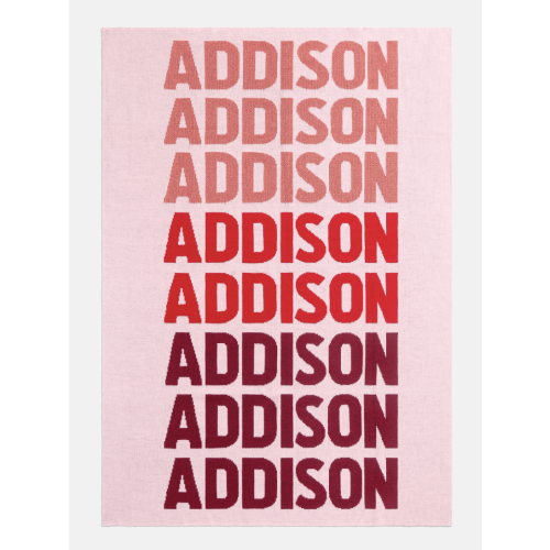 Ombre Name Custom Blanket - Red/Pink