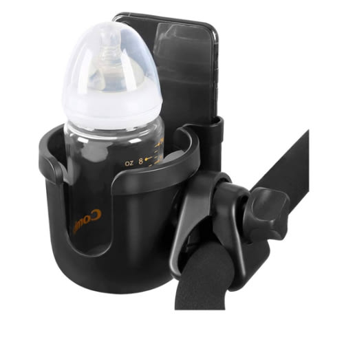 Accmor Stroller Cup Holder with Phone Holder, Bike Cup Holder, Universal Cup Holder for Uppababy Nuna Doona Strollers, 2-in-1 Cup Phone Holder for Stroller, Bike, Wheelchair, Walker, Scooter