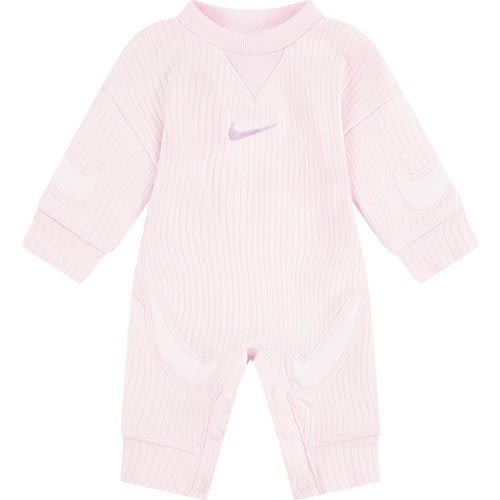 Baby Nearly Walkers Organic Cotton Rib Romper, 6M, Pink Foam