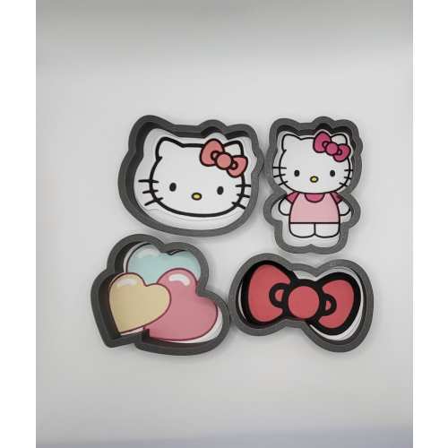Kitty Cookie Cutter (Heart, Bow, Kitty) Set of 4