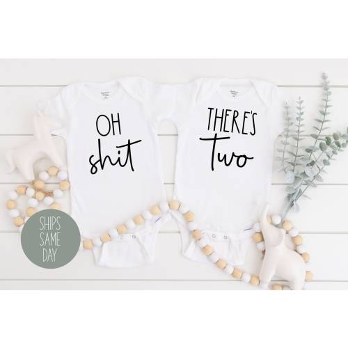 Twins Pregnancy Announcement Onesie®, Funny Twin Baby Onesies®, Twins Pregnancy Reveal Onesie®, Cute Twin Baby Bodysuits