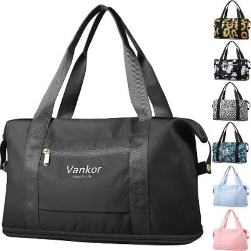 Hachikiko Expandable Travel Duffle Bag,Lightweight Weekender/Overnight/Hospital Bag, Carry-On Tote for Women & Men
