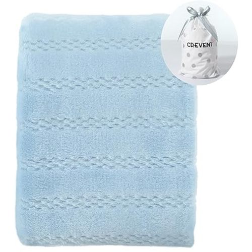 CREVENT 30''X40'' Soft Cozy Warm Baby Blankets for Boys Girls Solid Color - All Season Use - Newborn Essentials (Ice Blue)