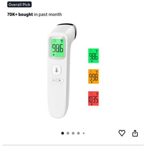No-Touch Thermometer for Adults and Kids, Accurate Digital Baby Thermometer, Fever Alarm & Silent Mode, 2 in 1 Forehead & Object Mode