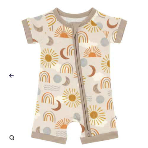 0-3 months Desert Sunrise Shorty Zippy - Little Sleepies