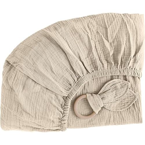 100% Organic Cotton Muslin Crib Sheet | Soft Fitted Crib Sheet for Standard Crib Mattress or Toddler Mattress | Breathable Sheets |Neutral Crib Sheets| Included: Bunny Comforter| Cream
