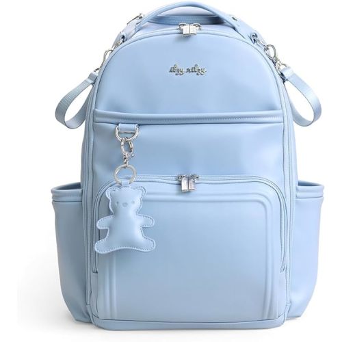 Itzy Ritzy Diaper Bag Backpack – Large Capacity Boss Plus Baby Backpack Diaper Bag Featuring 19 Pockets, Changing Pad, Stroller Clips, and Comfortable Straps (Vanilla Latte)