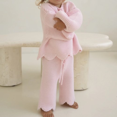 AUDREY FLOUNCE SLEEVE KNIT - PINK