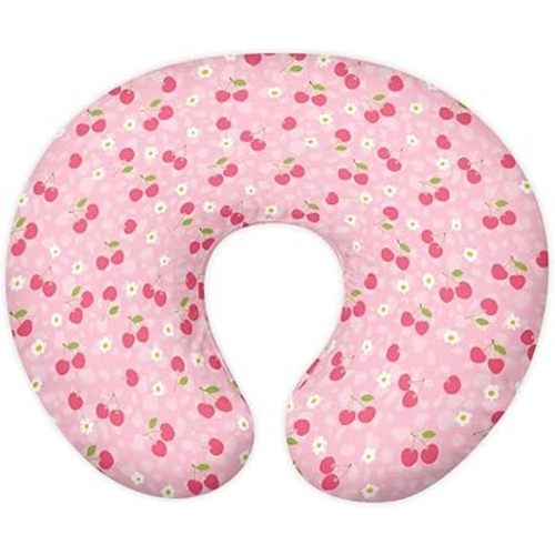 Cherry Nursing Pillow Covers,Baby Nursing Pillow Snug Fits Baby Lounger Pillow for Newborn Removable Cover for Breastfeeding， Baby Lounger Pillow Covers Ultra-Soft