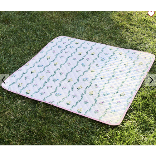 Pastel Stripe Floral All Weather Playmat