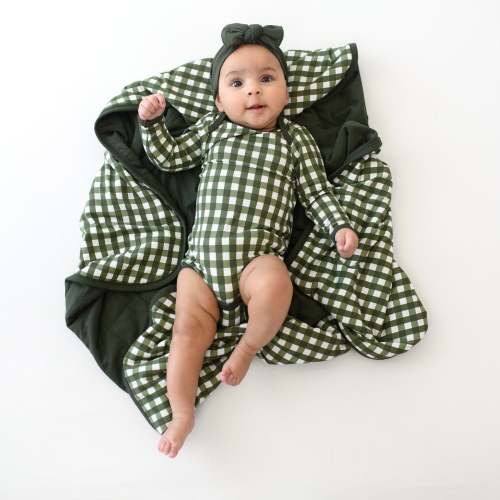 Baby Blanket in Gingham Fir