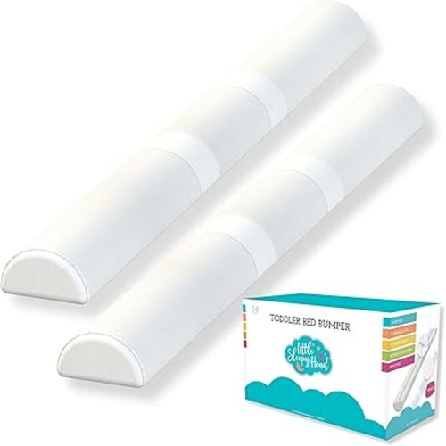 Little Sleepy Head Bed Bumper for Toddlers | Toddler Bed Rail | Toddler Bed Rail with Soft Cover | Foam Safety Rail with Stay-Put Cover | Twin Bed Bumper for Toddlers for Home or RV (2-Pack)