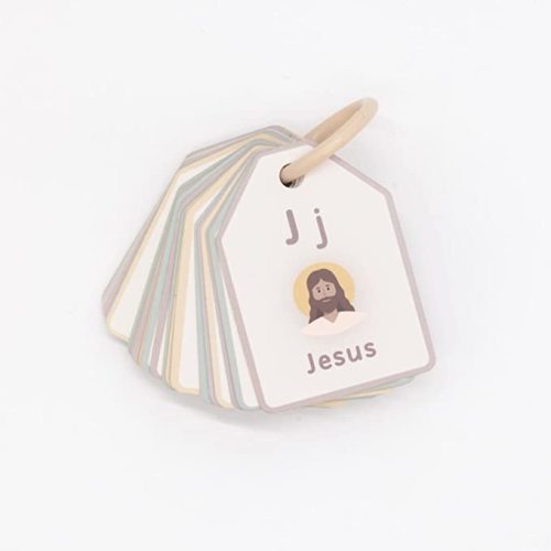 Bible ABC Flash Cards Preschool Sunday School Toys Christian Homeschool Alphabet Ring Cards Toddler ABC Phonic Letters & Words