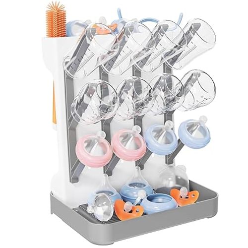 Baby Bottle Drying Rack, Grey