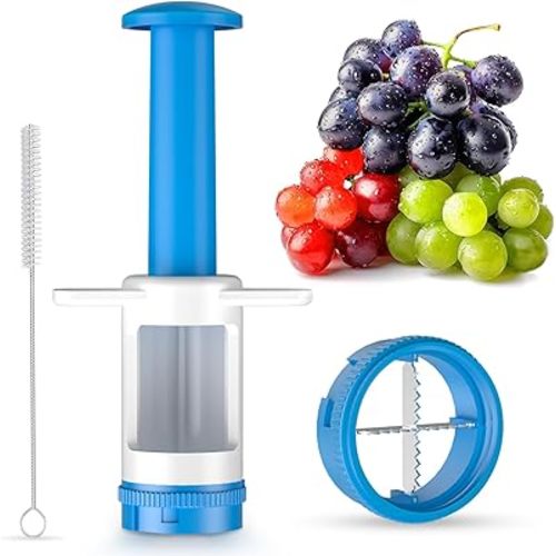 HiYZ Grape Cutter, Fruit Slicer and Veggie Divider with Stainless Steel Blades for Baby Supplement- Cross Blade