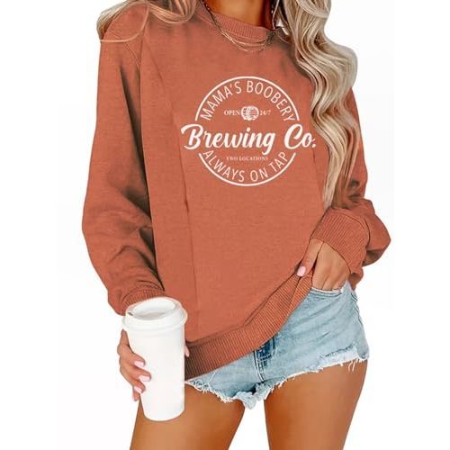 AEARGIV Women Causal Maternity Nursing Sweatshirt Comfort Friendly Zip Breastfeeding Pullover Tops Mama's Boobery Sweater