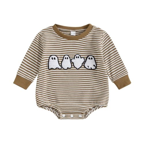 Baby Halloween Outfit Infant Boy Pumpkin Ghost Candy Corn Bubble Romper Newborn Cute Onesie Fall Bodysuit Clothes