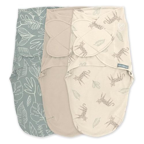 SwaddleMe by Ingenuity Monogram Collection Swaddle, 3-Pack, for Ages 0-3 Months - Born Free