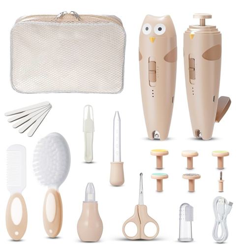 Lictin Kit de toilettage pour bébé 25 en 1 - Coupe-ongles électrique - Kit de soins de santé pour nouveau-né - Ensemble de soins de sécurité portable pour bébé