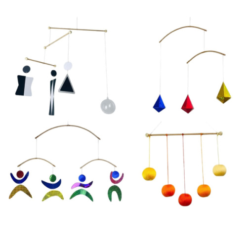 Set of 4 portable montessori - Munari, Gobbi, Octahedron, Dancers. Montessori mobile, Baby mobile, Hanging mobile baby boy and girl