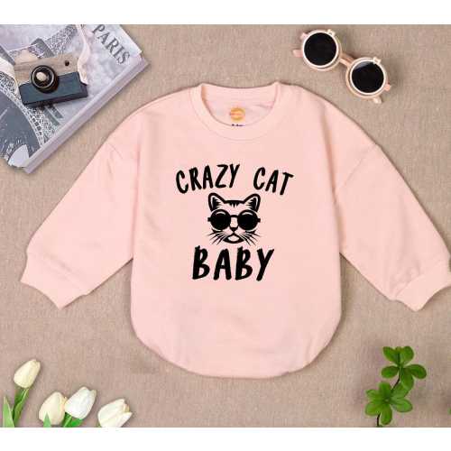 Crazy Cat Baby Romper Sweatshirt, Funny Animal Baby Clothes, Cat Themed Baby Shower, My Siblings Have Whiskers, Cat Lover, Newborn Outfit