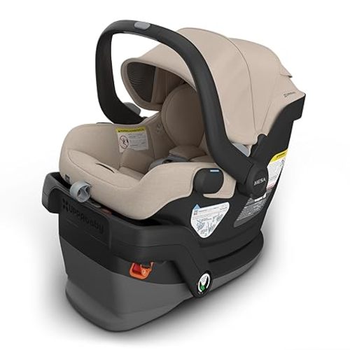 UPPAbaby Mesa V3 Infant Car Seat - Easy Installation + SmartSecure Technology - Attaches to Stroller | Base + Infant Insert Included - Ada (Sandstone)