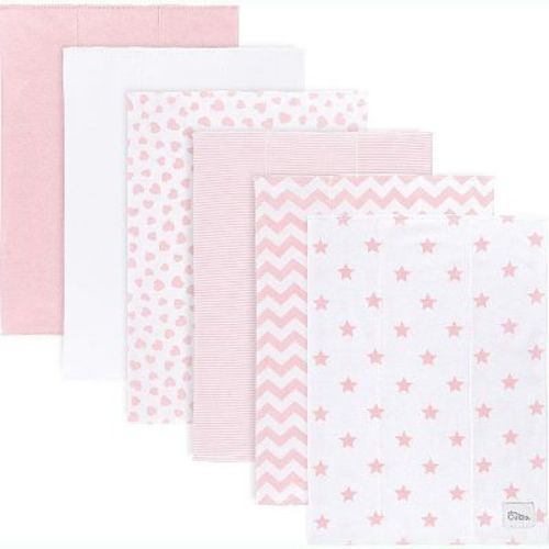 Burp Cloths 100% Cotton Washcloths For Boys And Girls By Comfy Cubs (grey Pattern, Pack Of 6)