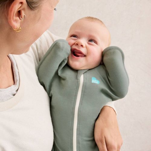 Love to Dream Swaddle Up Sleep Sack - Cotton 1.0 TOG - Deep Olive - NB: Knit Jersey Pajamas with Two-Way Zipper