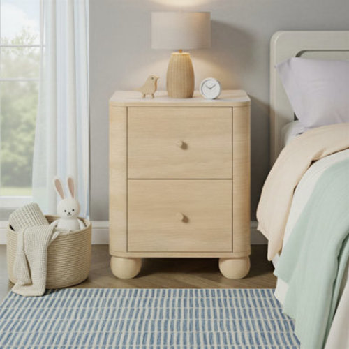 Walker Edison Modern Wood Kids 2 Drawer Nightstand With Round Feet & Reviews | Wayfair