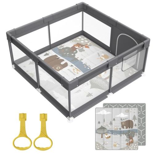 Fodoss Baby Playpen with Mat ,47 x 47 In Playpen for Babies and Toddlers, Indoor & Outdoor Activity Center, Safety Baby Fence