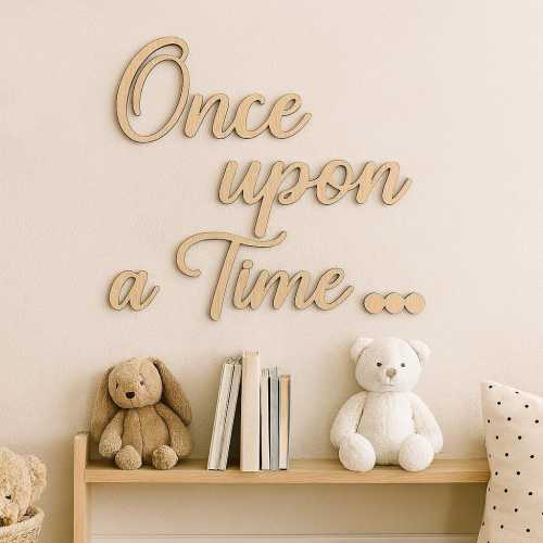 Once Upon a Time Wooden Wall Sign – Storybook Nursery Quote – Plywood Wall Art – Kids Room Decor