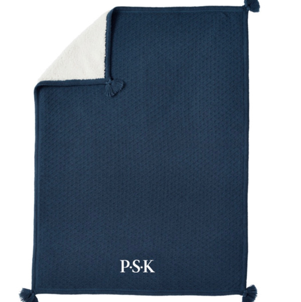 Luxe Cable-Knit Sherpa Baby Blanket