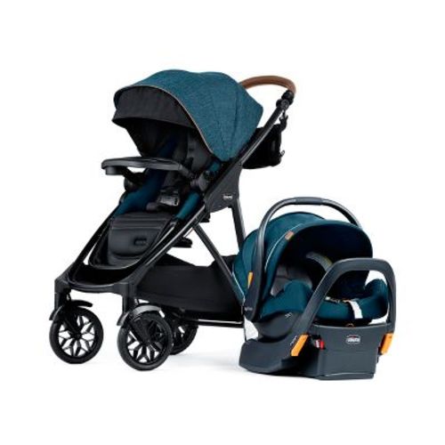 Chicco Corso Primo ClearTex Modular Travel System - Stellar: Infant Car Seat Compatible, One-Hand Fold, Flat-Free Rubber Tires