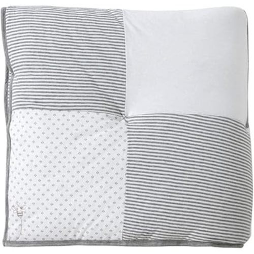 Burt's Bees Baby Reversible Blanket, Nursery, Stroller & Tummy-Time Organic Jersey Cotton Quilted Infant & Toddler Bedding