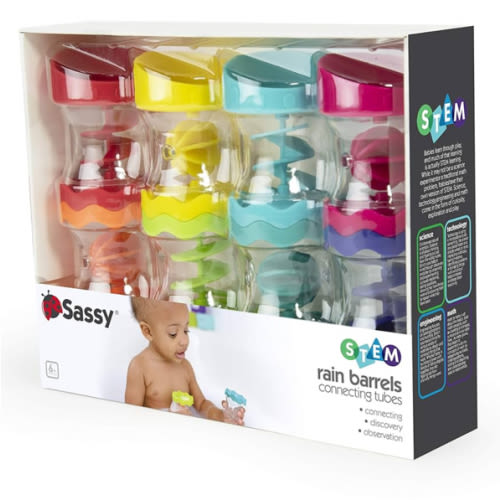 Sassy Rain Barrels Connecting Funnels with 8 Snap Together Tubes for Stem Play