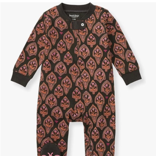 Burt's Bees Baby Girls' Organic Cotton Sleep and Play Footed Pajamas
