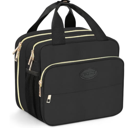 PIIOSER Breastmilk Cooler Bag with Ice Pack, Fits 6 Baby Bottles Up to 9 Ounce, Insulated Bottle Travel Bags with Shoulder Strap-Wearable Breast Pump Carrying Case for Nursing & Working Moms